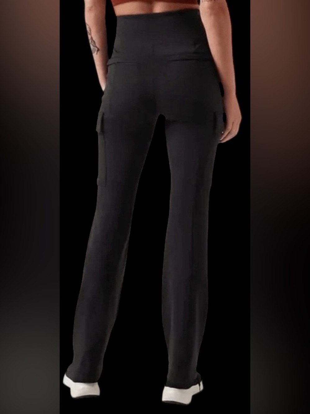 Athleta Black Delancey straight cargo Pants Sz XS